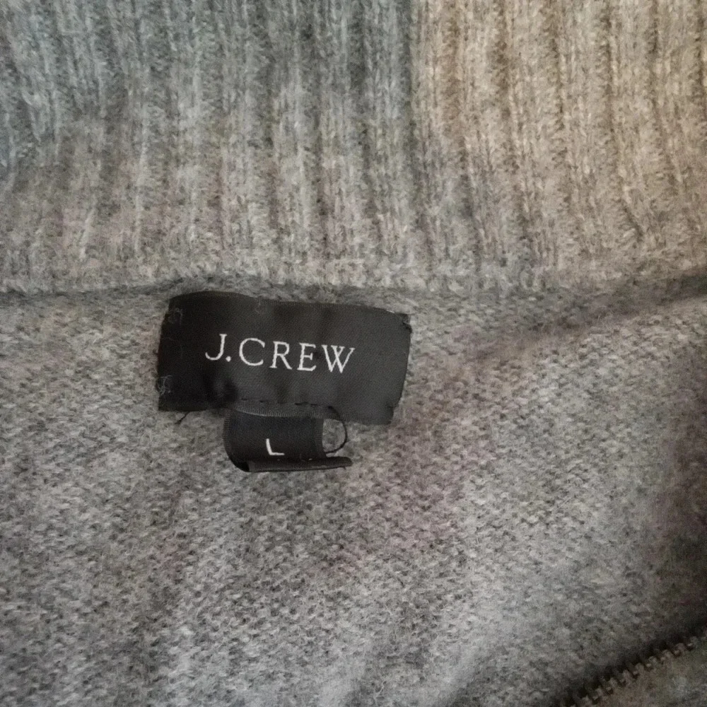 J crew long sleeve pullover sweater Marino wool blend 1/4 zip men's large
